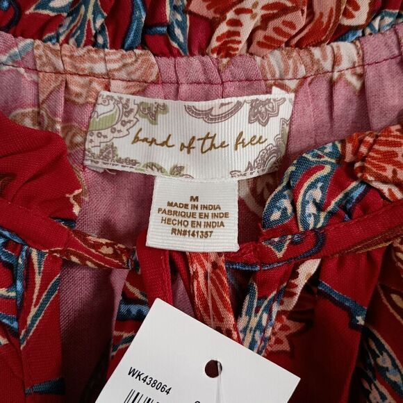 Band of the Free Dress Medium Connie Garnet Blush Boho Red Tiered Skirt Tassels - Picture 9 of 15